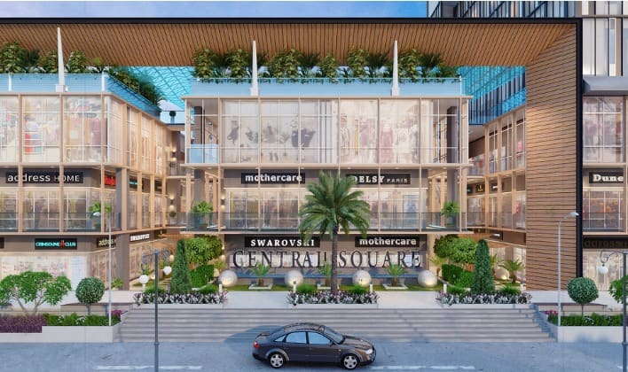 High-footfall commercial retail showroom frontage along main Lucknow corridor